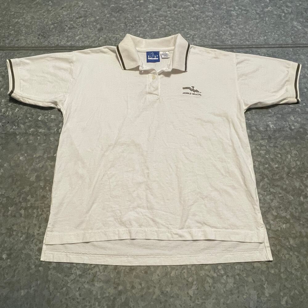 Pebble Beach EP Pro Embroidered Logo Polo Shirt Womens Medium Cotton Vintage